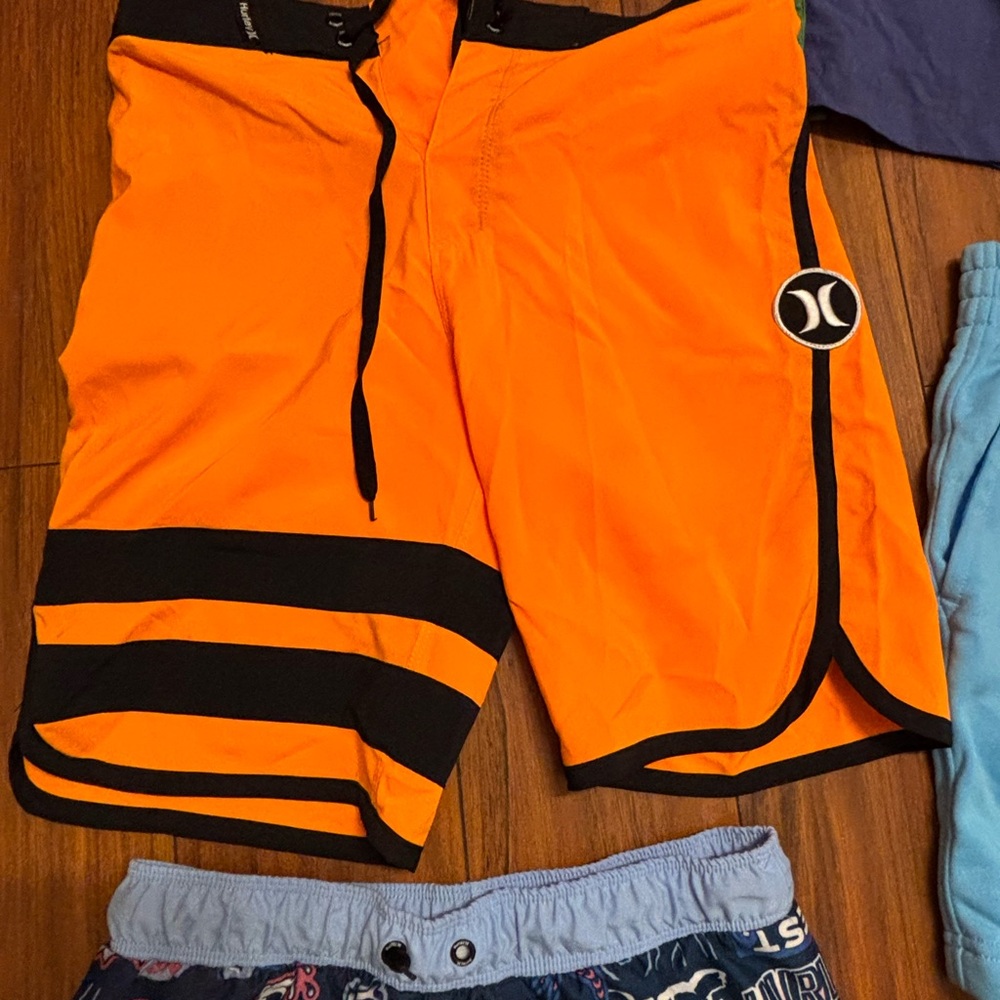 Hurley Orange and Black Board Shorts